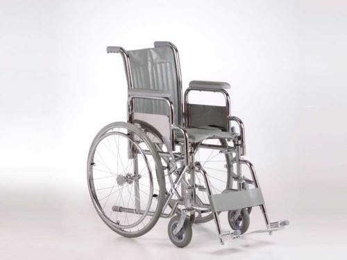 Sillas de Ruedas Autopropulsada de Acero Cromado con Ruedas Macizas para Niños SM-60