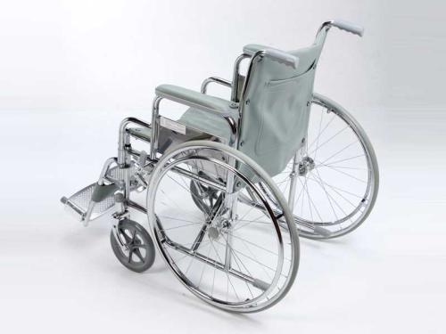 Sillas de Ruedas de Acero Cromado Autopropulsada con Ruedas Macizas SM-60