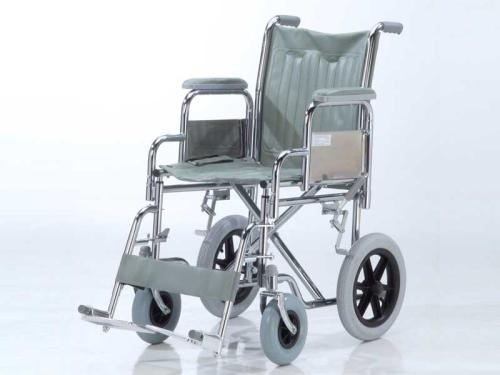 Silla de Ruedas para Transporte de Acero Cromado con Ruedas Neumáticas SM-30